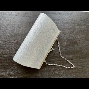 Silver clutch purse